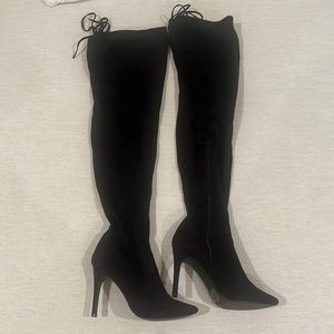 Black thigh high boots